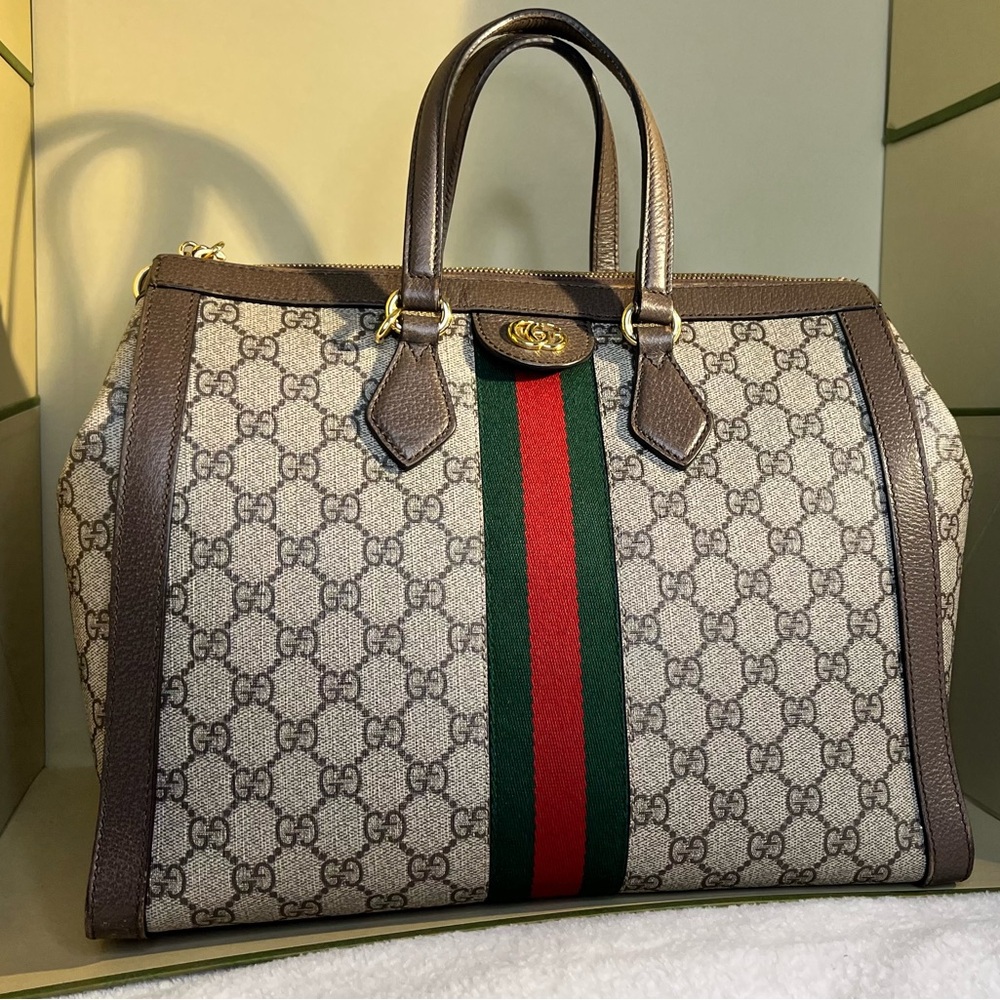 SOLD       -  GUCCI OPHIDIA GG MEDIUM TOTE BAG ( AUTHENTIC with receipt )